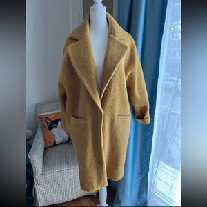 New Mango Yellow mohair coat Jacket coatigan